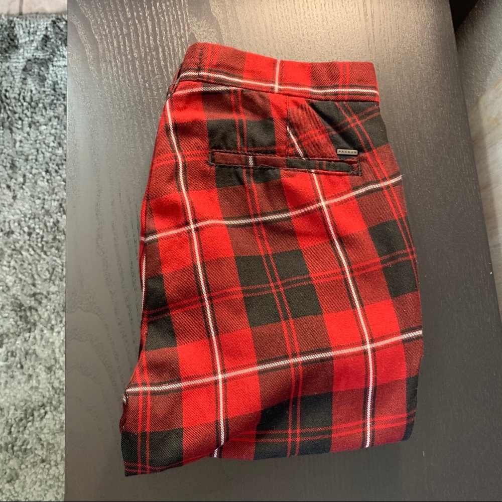 Plaid Pants Red Black White sz 29